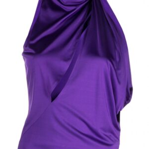 Versace  slash-detail halterneck top
