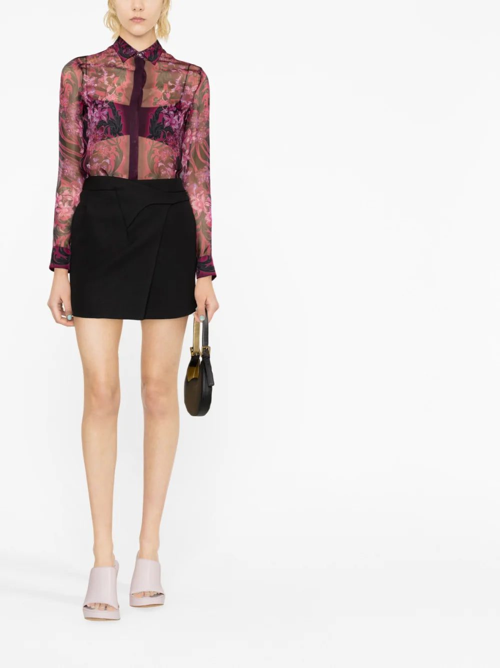 Versace floral-print silk blouse - Image 2
