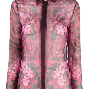 Versace floral-print silk blouse
