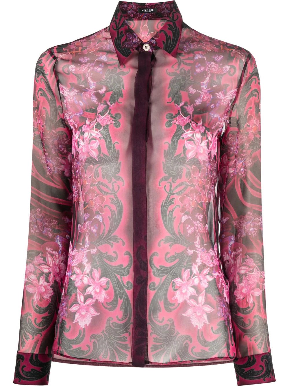 Versace floral-print silk blouse