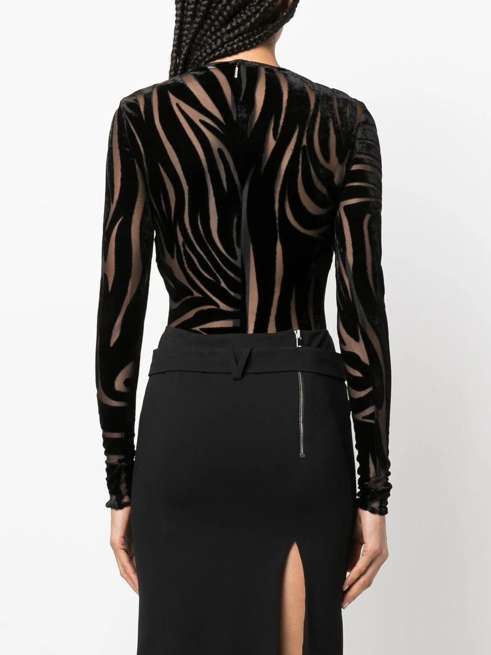 Versace Zebra Velvet long-sleeve bodysuit - Image 4