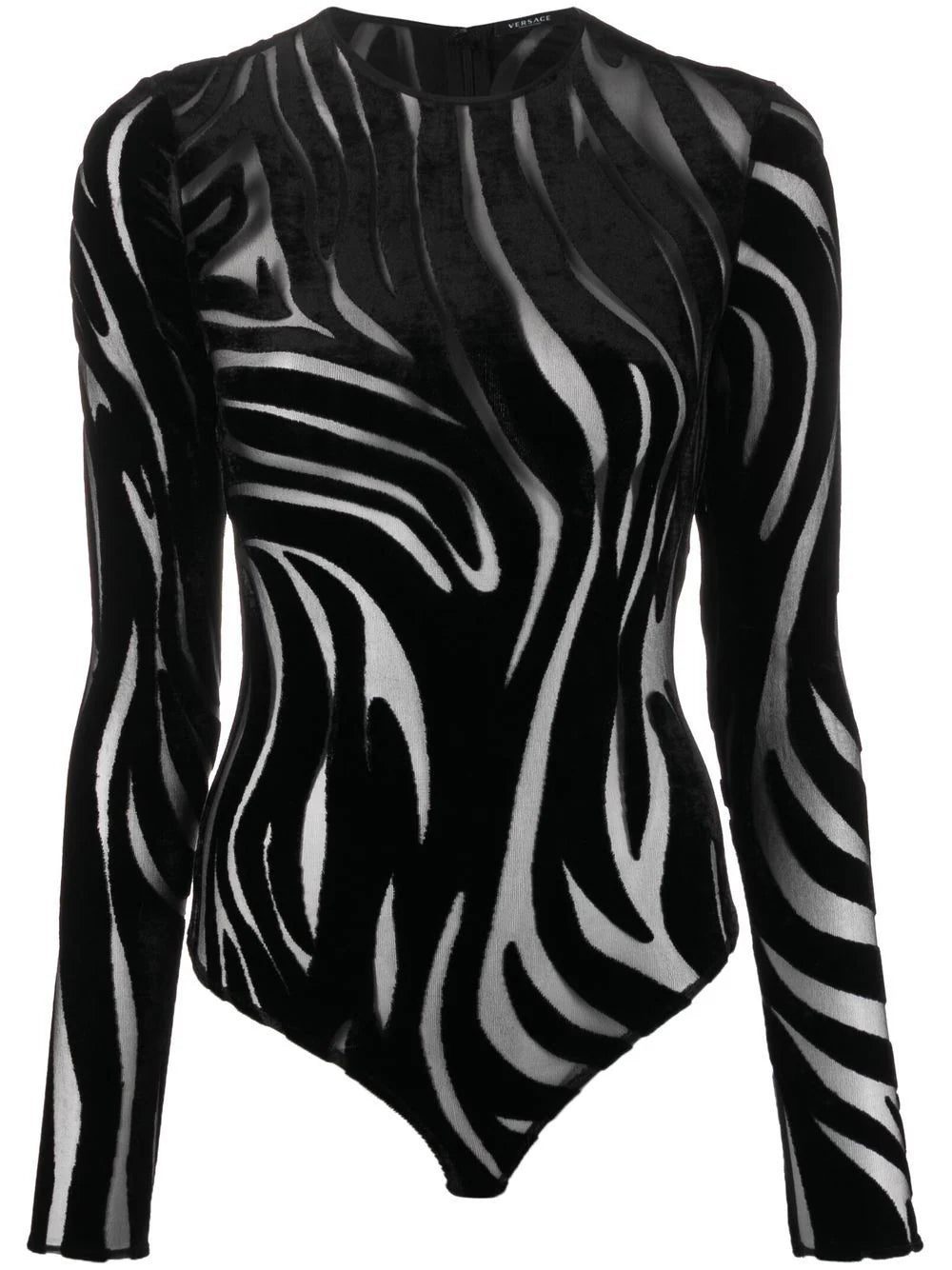 Versace Zebra Velvet long-sleeve bodysuit