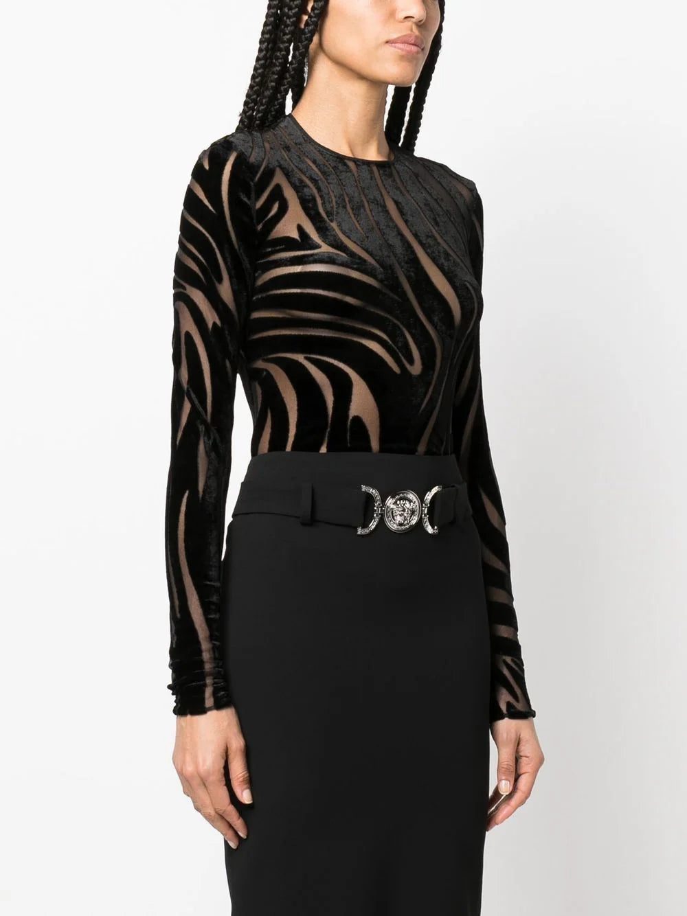 Versace Zebra Velvet long-sleeve bodysuit - Image 3