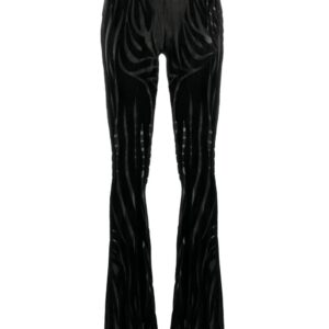 Versace  zebra devoré-effect flared trousers