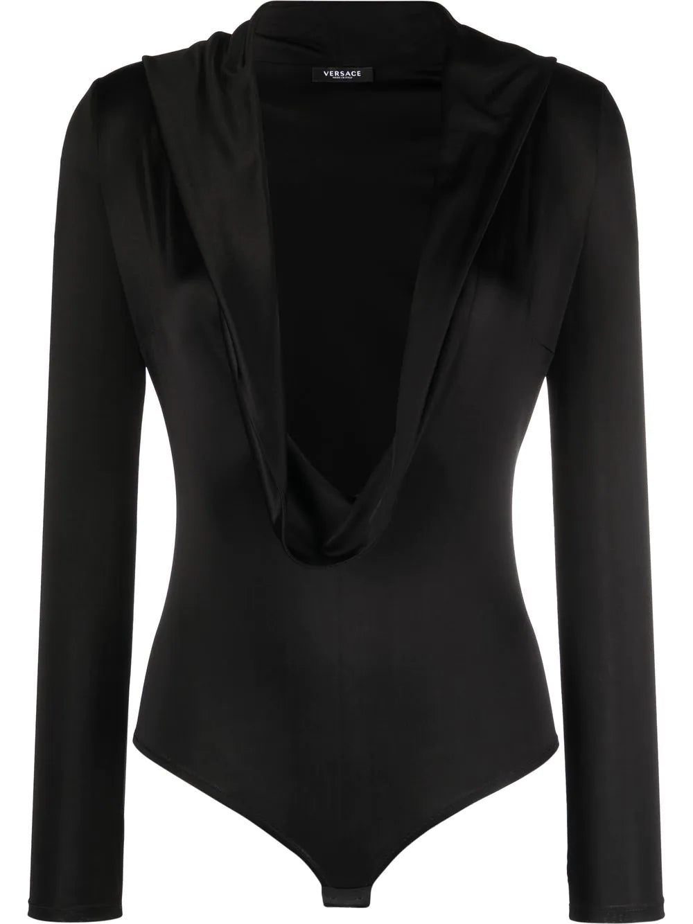 Versace cowl-neck long-sleeved bodysuit