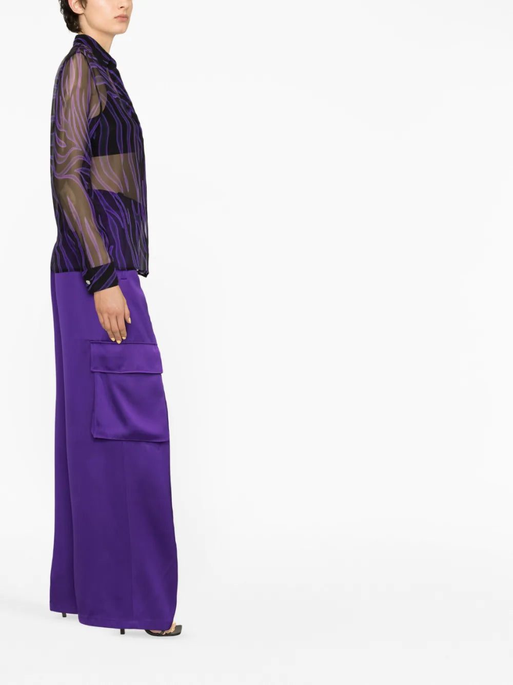 Versace striped silk blouse - Image 3