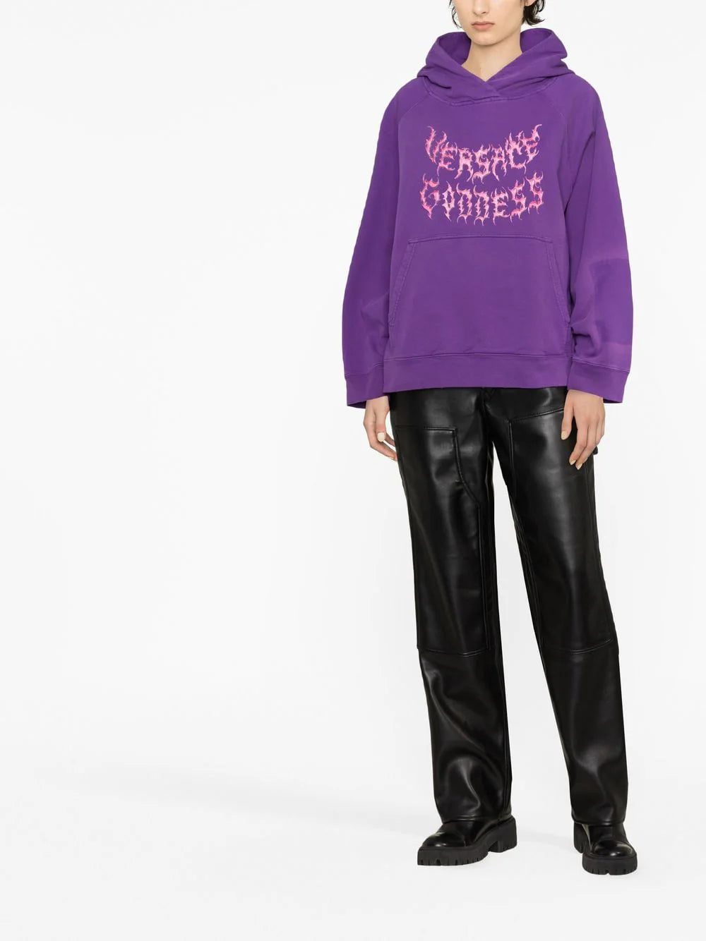 Versace graphic-print cotton hoodie - Image 2