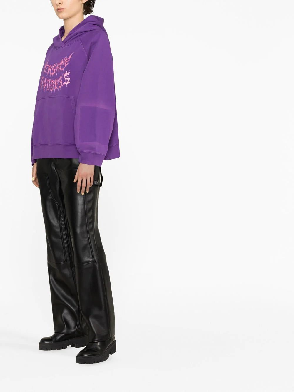 Versace graphic-print cotton hoodie - Image 3