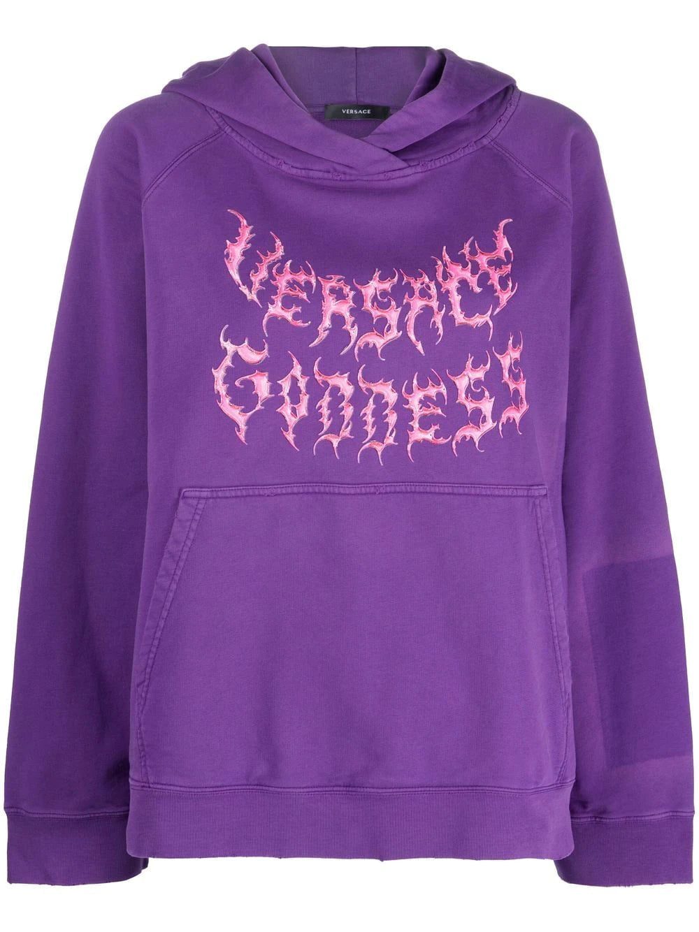 Versace graphic-print cotton hoodie