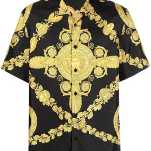 Versace  Greca-print silk shirt