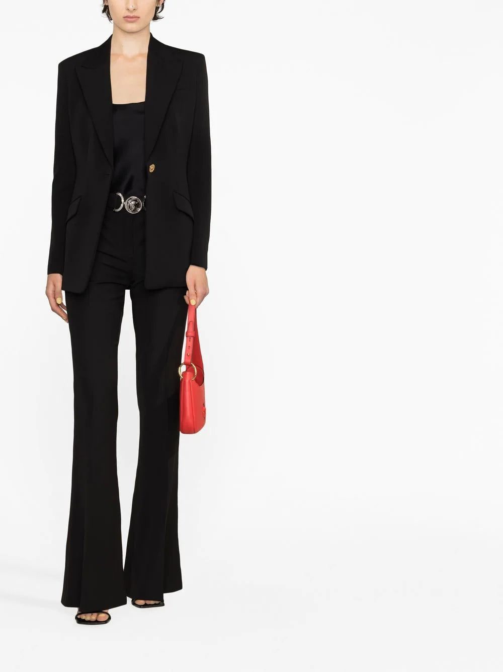 Versace silver medusa-plaque flared trousers - Image 2