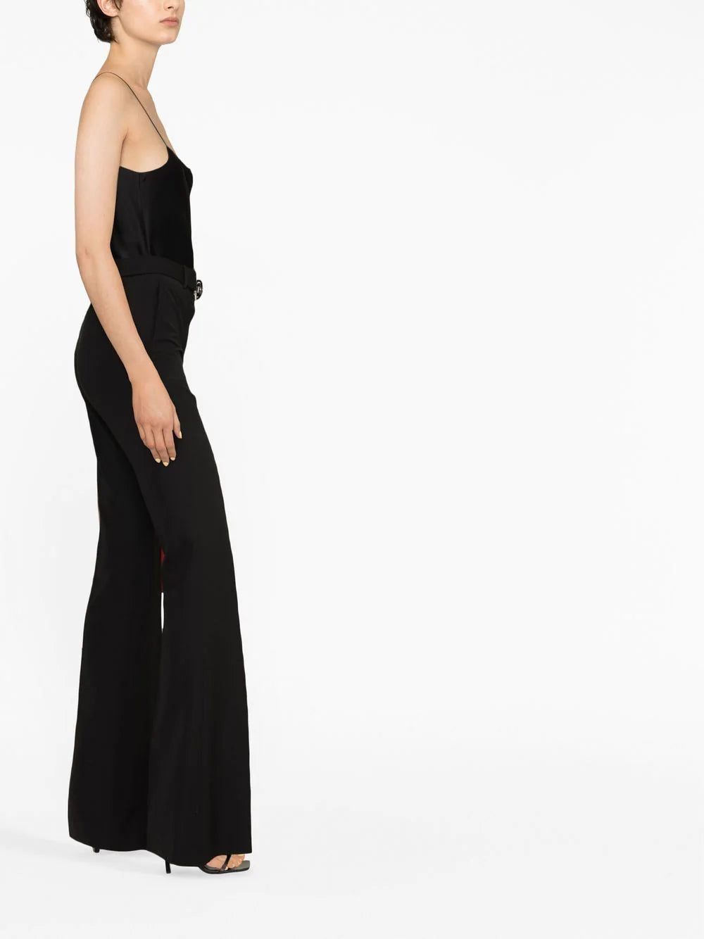 Versace silver medusa-plaque flared trousers - Image 4