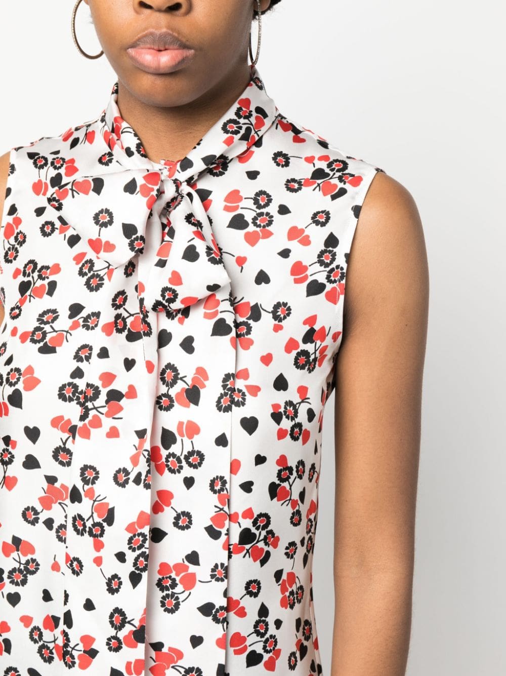 Moschino floral-print pussy-bow collar top - Image 5
