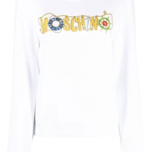 Moschino logo-print long-sleeved sweatshirt