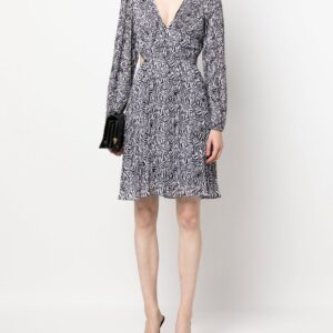 Michael Kors pleated zebra-print mini dress