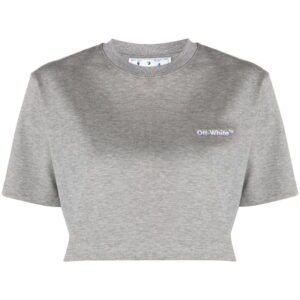 Off-White  logo-embroidered cotton T-shirt