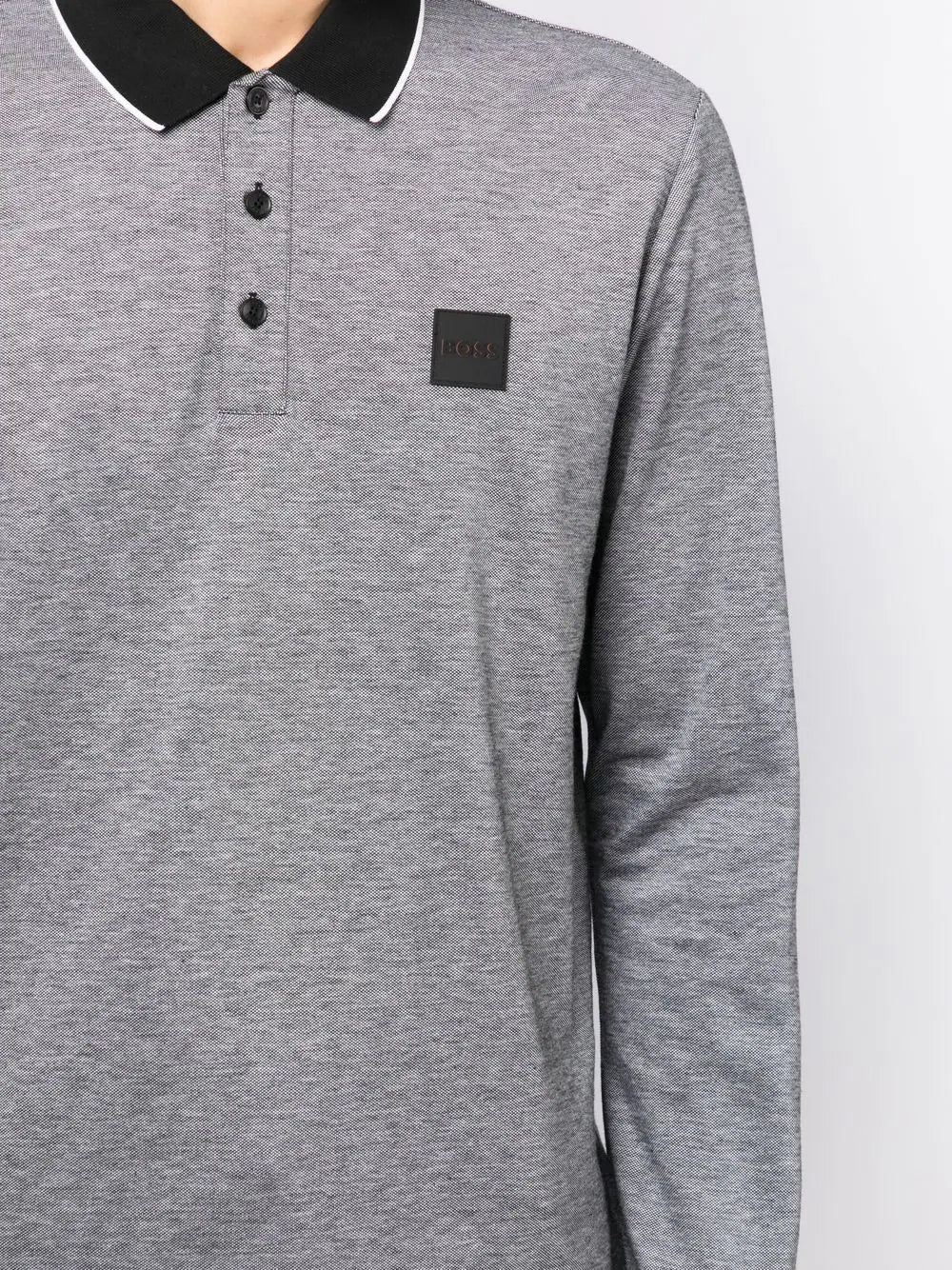 BOSS logo-patch long-sleeved polo shirt - Image 4