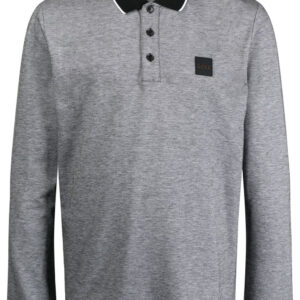 BOSS  logo-patch long-sleeved polo shirt