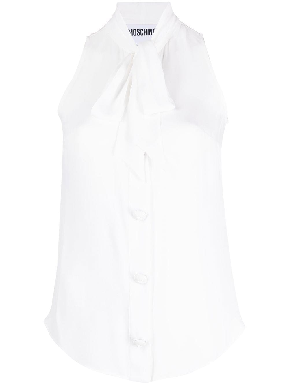 Moschino pussbow-collar sleeveless blouse