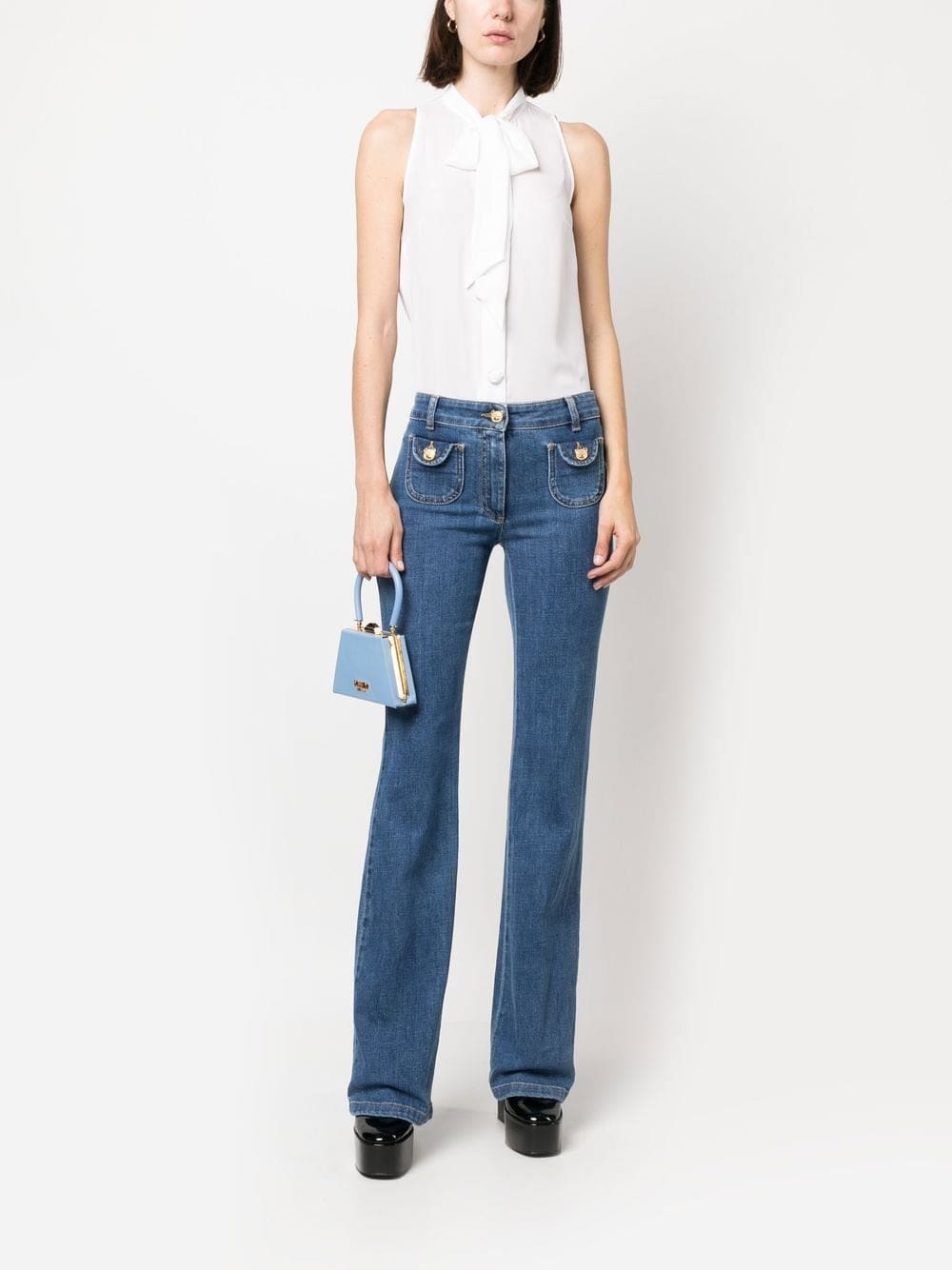 Moschino pussbow-collar sleeveless blouse - Image 2