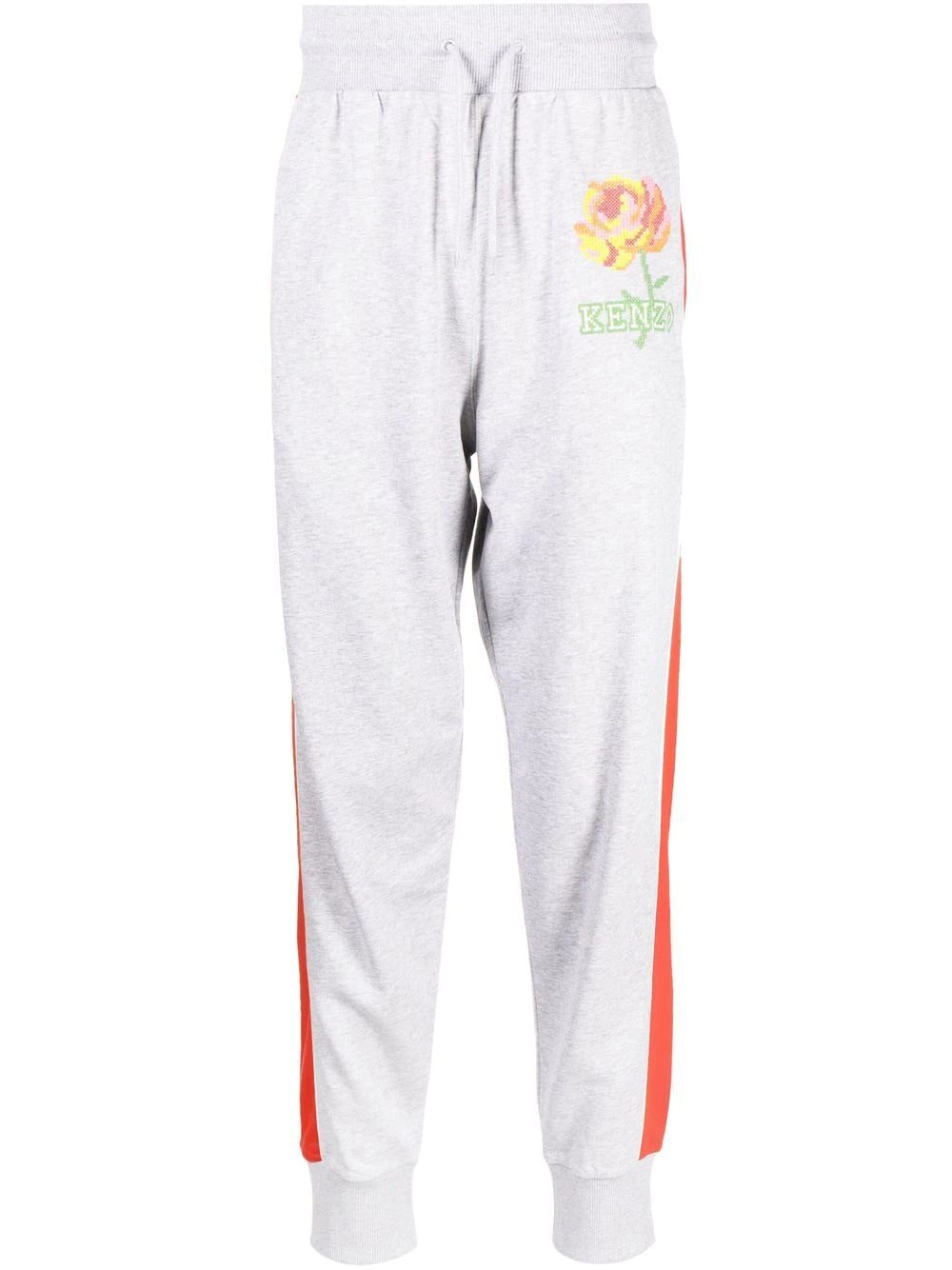 Kenzo rose-embroidery track pants