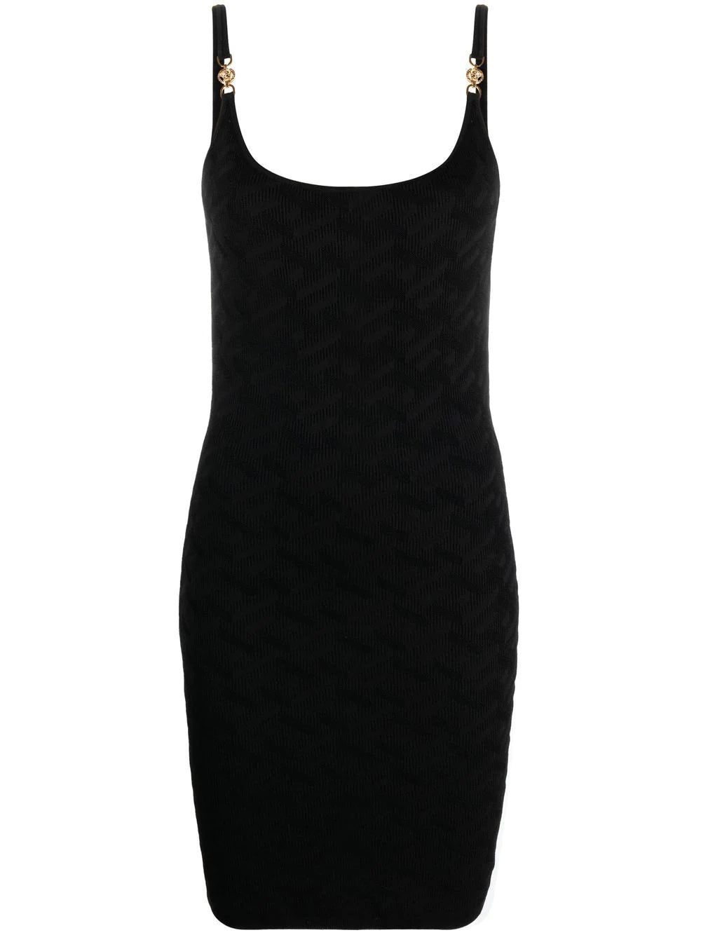 Versace La Greca-pattern knitted dress