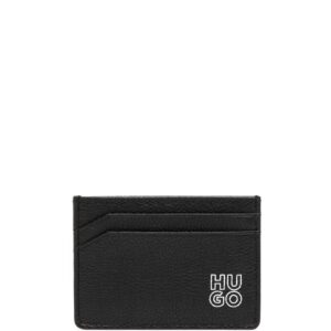 HUGO logo-stamp leather cardholder