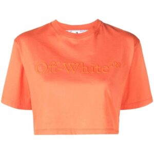 Off-White  logo-print cropped T-shirt