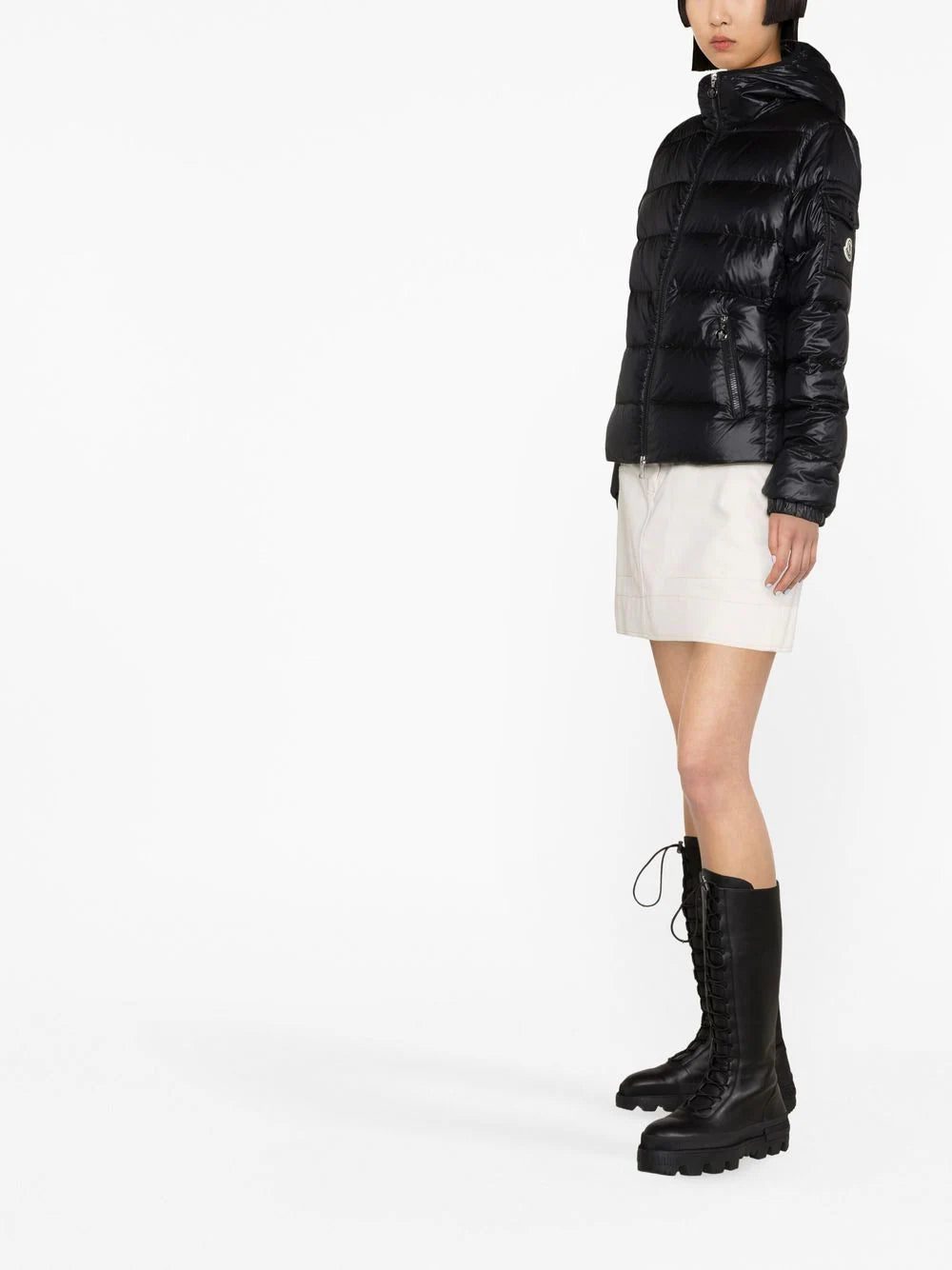 Moncler Black Hooded Padded Jacket - Image 3