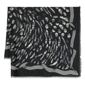 Alexander McQueen distorted skull-patterned scarf
