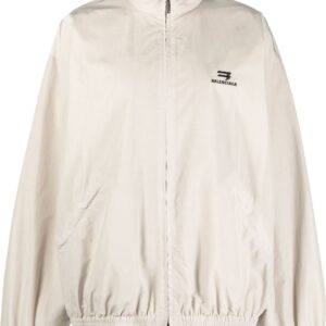 Balenciaga  logo-embroidered zip-up jacket