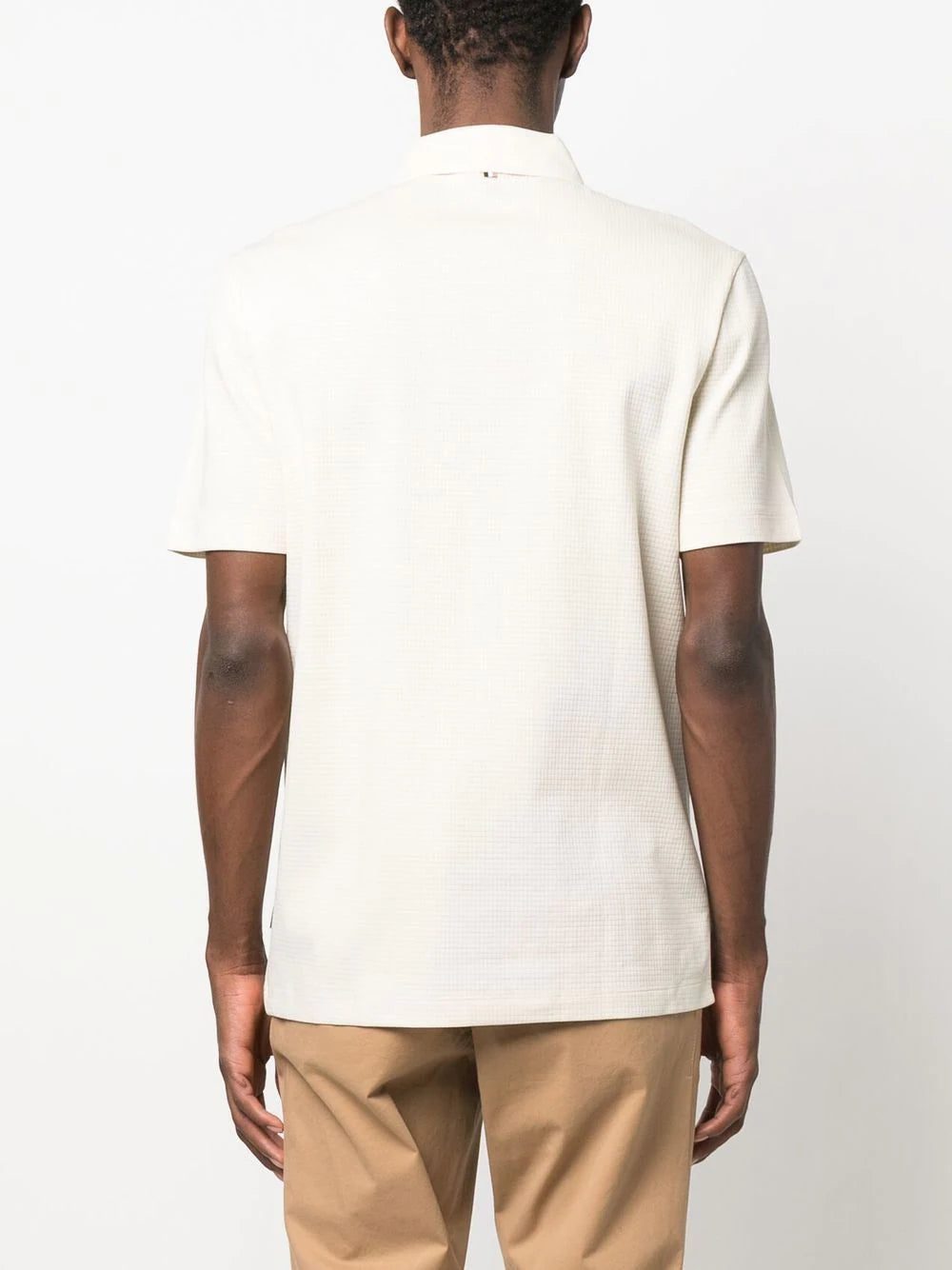 BOSS ribbed knit cotton polo shirt - Image 3