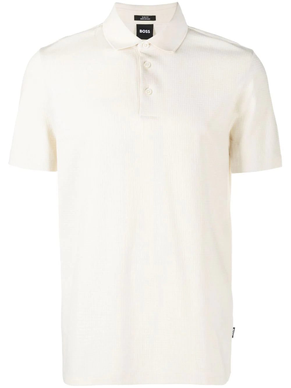 BOSS ribbed knit cotton polo shirt