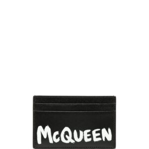 Alexander McQueen logo-print leather cardholder