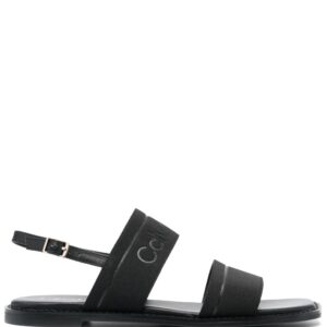 Calvin Klein  debossed-logo leather sandals