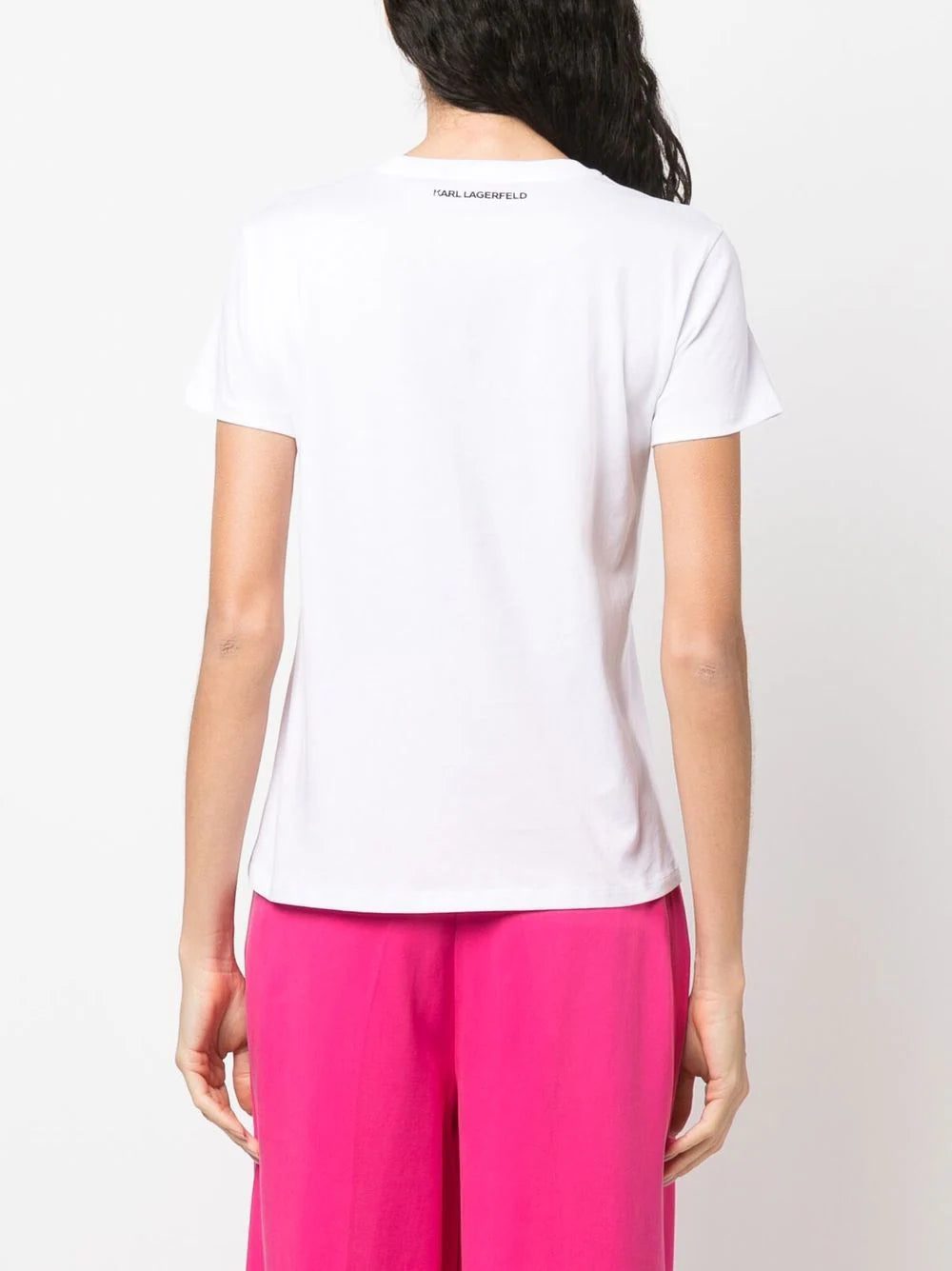 Karl Lagerfeld bouclé-profile T-shirt - Image 4