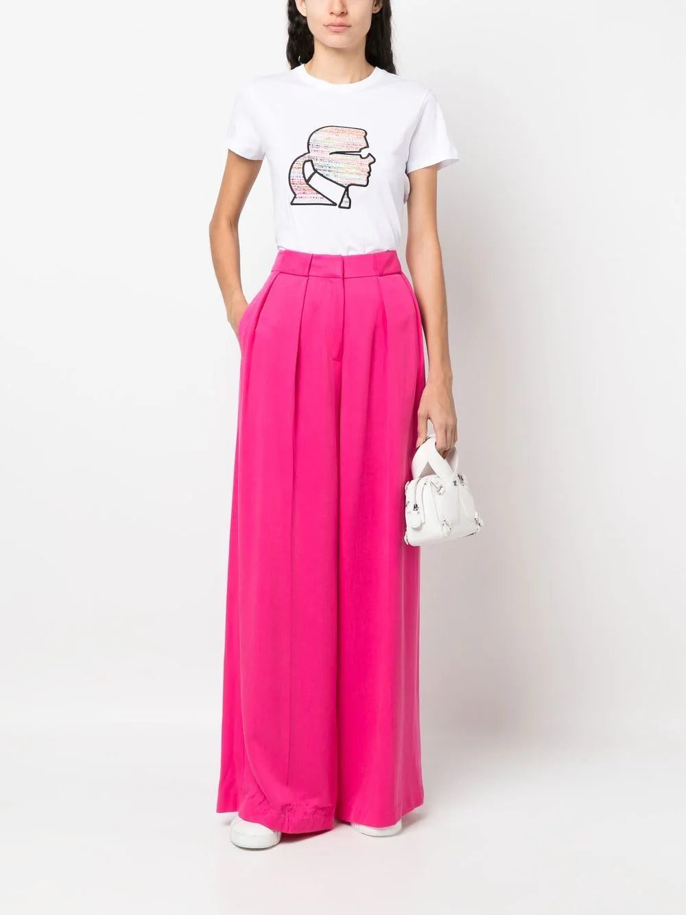 Karl Lagerfeld bouclé-profile T-shirt - Image 2