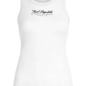 Karl Lagerfeld Karl Signature embroidered cotton tank top