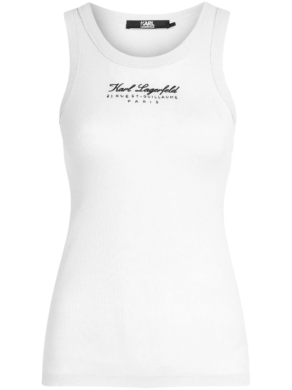Karl Lagerfeld Karl Signature embroidered cotton tank top