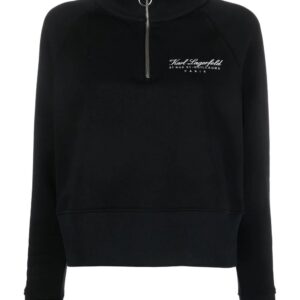 Karl Lagerfeld  logo-print half-zip sweatshirt