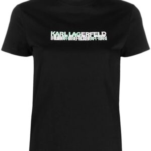 Karl Lagerfeld  logo-embroidered organic cotton T-shirt