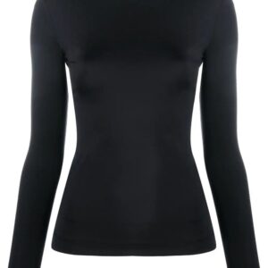 Karl Lagerfeld  logo-embroidered high-neck top