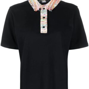 Karl Lagerfeld knitted-collar polo top