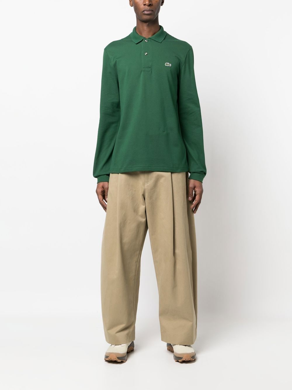 Lacoste logo-patch cotton polo shirt - Image 2