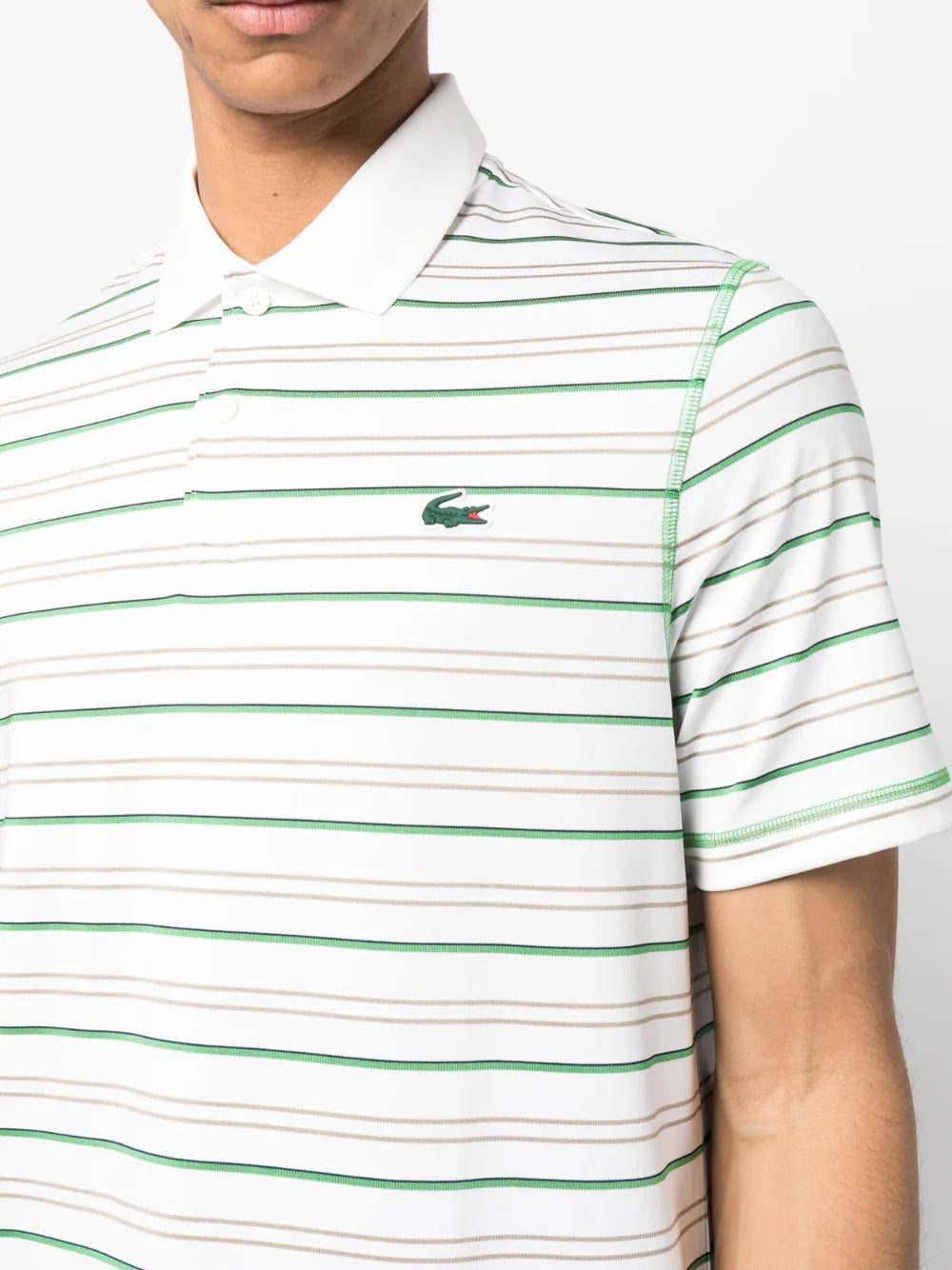 Lacoste short-sleeve striped polo shirt - Image 4