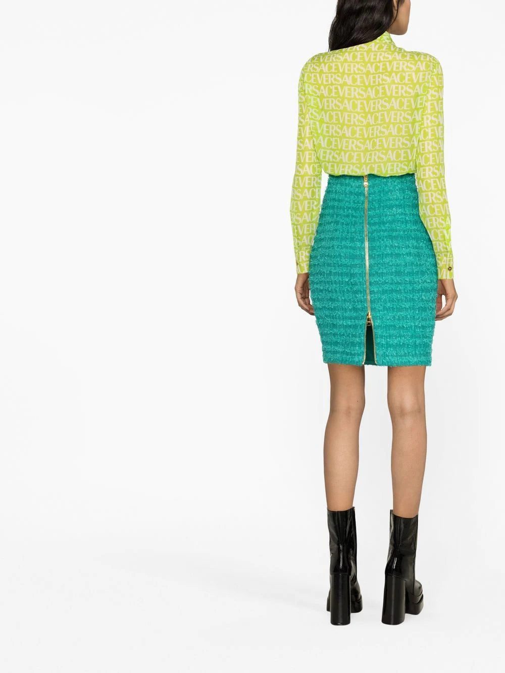 Versace pussy-bow logo-print blouse - Image 4