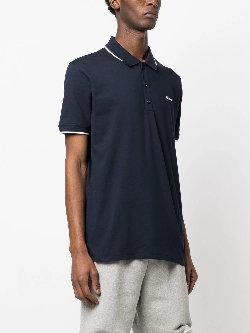 HUGO chest logo-print polo shirt - Image 3