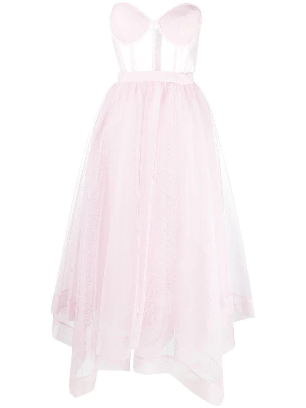 Alexander McQueen strapless boned-bodice dress