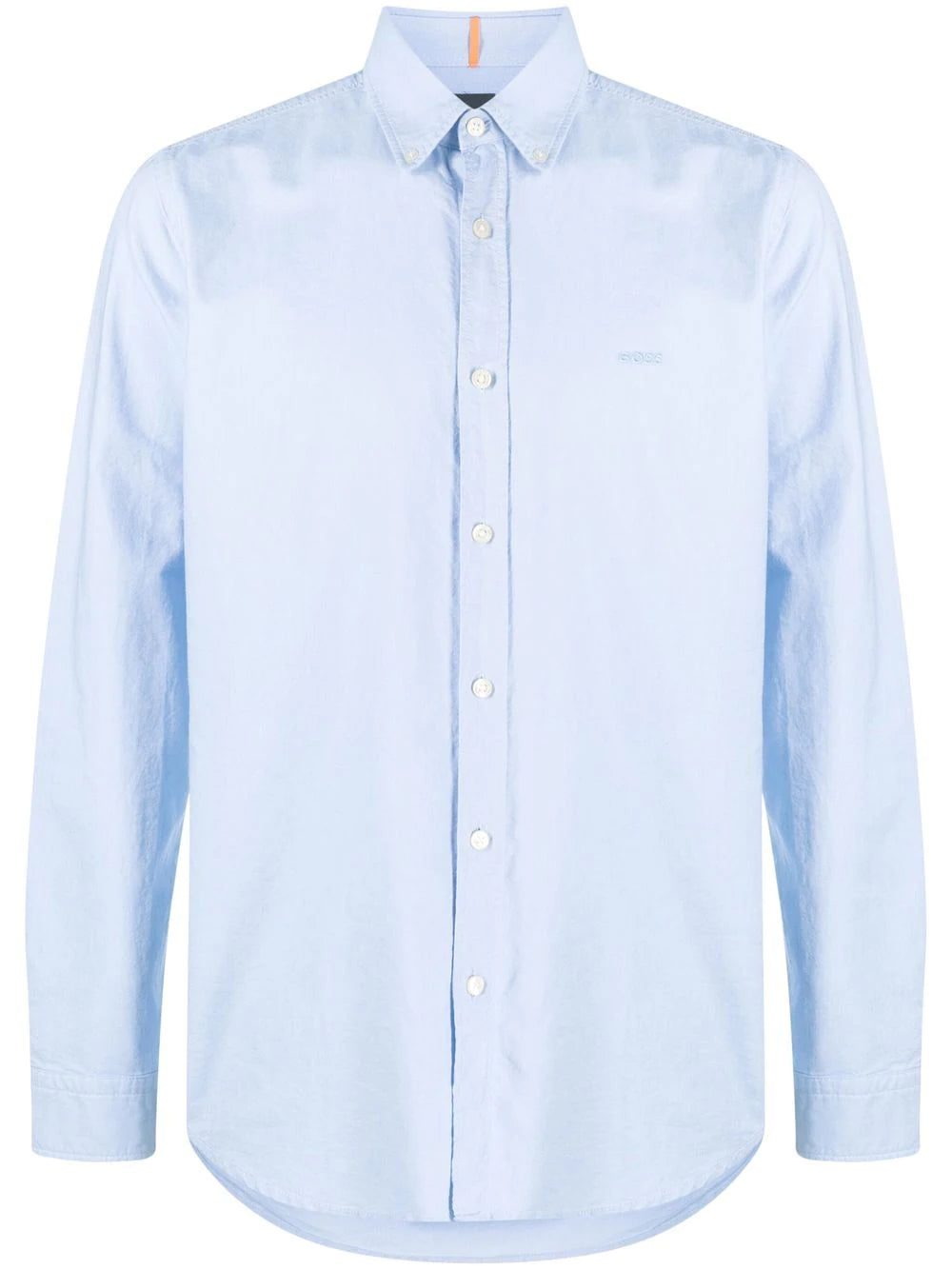 BOSS embroidered logo long-sleeve shirt