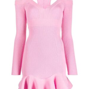 Alexander McQueen  cold-shoulder knitted minidress